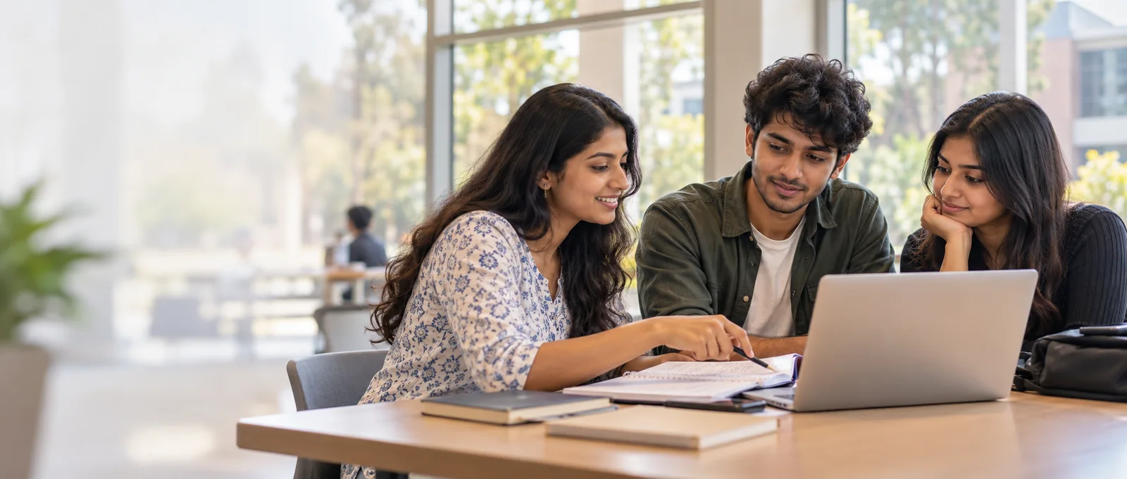 Illustrative image of medical students studying together